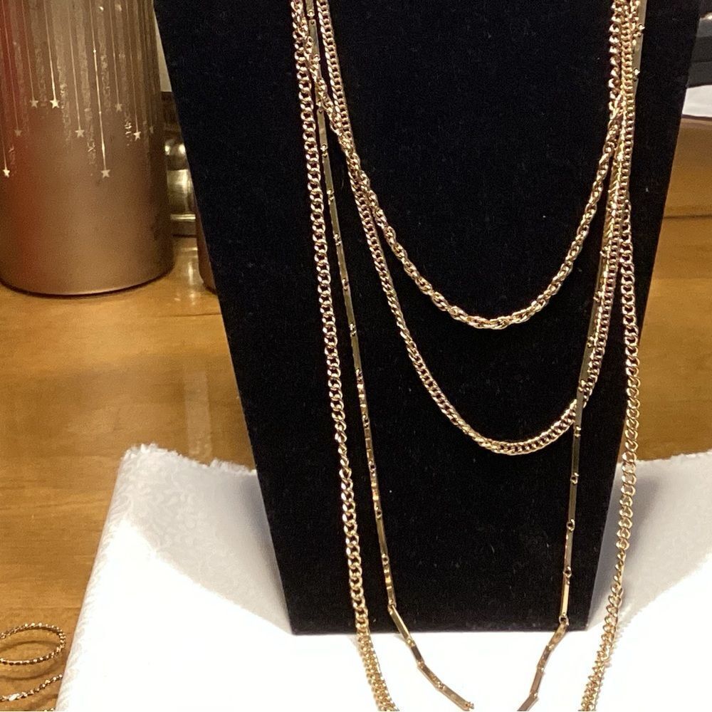 Multi Layers Goldtone Chain Necklace
